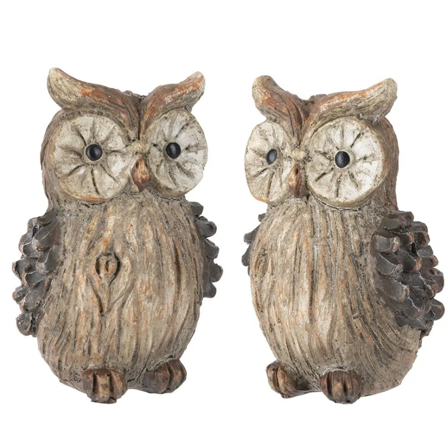 Deko-Eulen, 9cm hoch, 6cm breit, 5,5cm tief, 2 Stück