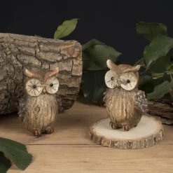Deko-Eulen, 9cm hoch, 6cm breit, 5,5cm tief, 2 Stück