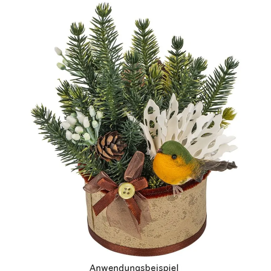 Deko-Federvögel, Rotkehlchen, 2cm x 6,5cm x 3,8cm, 10 Stück