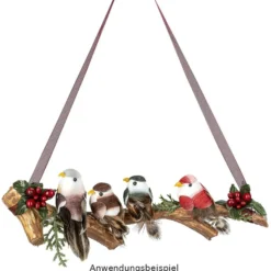 Deko-Federvögel, Sortierung 4, 2,2cm x 5cm x 2,5cm, 5 Farben, 10 Stück