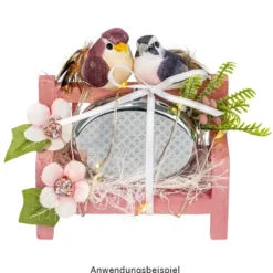 Deko-Federvögel, Sortierung 3, 2,2cm x 5cm x 2,5cm, 5 Farben, 10 Stück