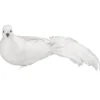 Deko-Federvögel, Taubenpaar 1, 7,4cm x 28cm x 9,6cm, weiß, 2 Stück