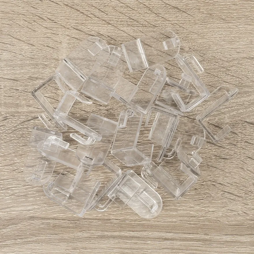 Deko Fenster- & Türhaken, 2cm x 2,8cm x 3,4cm, transparent, 20 Stück