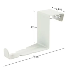 Deko-Fenster- & Türhaken, Design 1, 7,5cm x 2,4cm x 4,2cm, matt-weiß, 4 Stück