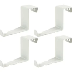 Deko-Fenster- & Türhaken, Design 1, 7,5cm x 2,4cm x 4,2cm, matt-weiß, 4 Stück