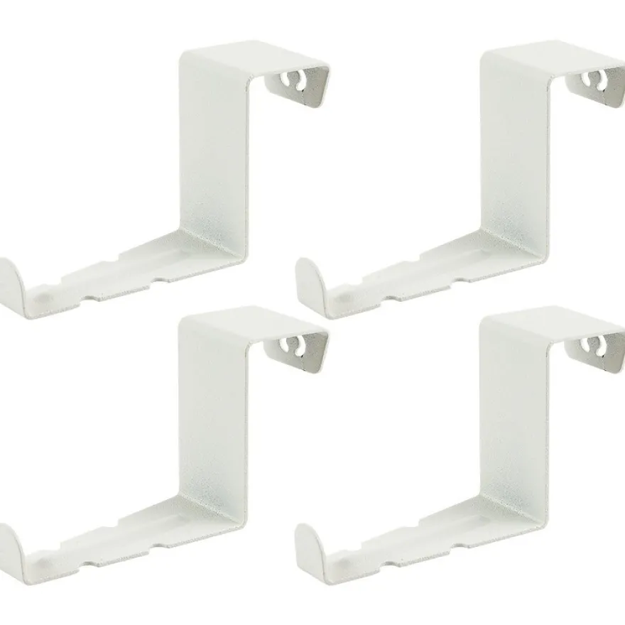 Deko-Fenster- & Türhaken, Design 1, 7,5cm x 2,4cm x 4,2cm, matt-weiß, 4 Stück