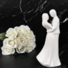 Deko-Figur, Brautpaar 2, 20,9cm x 9,8cm x 7,2cm, matt-weiß