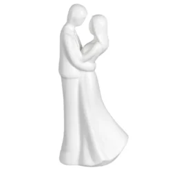 Deko-Figur, Brautpaar 2, 20,9cm x 9,8cm x 7,2cm, matt-weiß