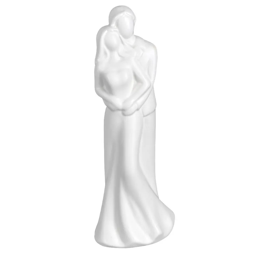 Deko-Figur, Brautpaar 1, 20,8cm x 7,5cm x 6cm, matt-weiß