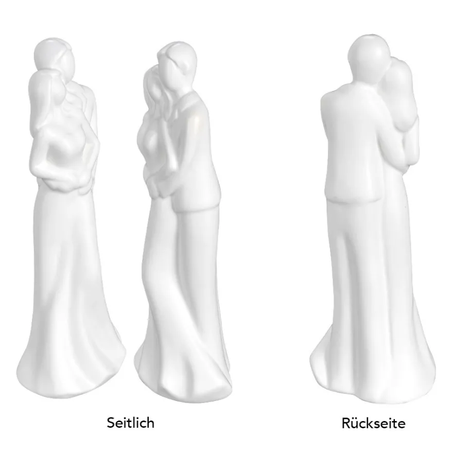Deko-Figur, Brautpaar 1, 20,8cm x 7,5cm x 6cm, matt-weiß
