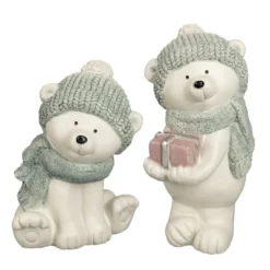 Deko-Figuren, Eisbären, 14cm / 16cm hoch, 2 Stück