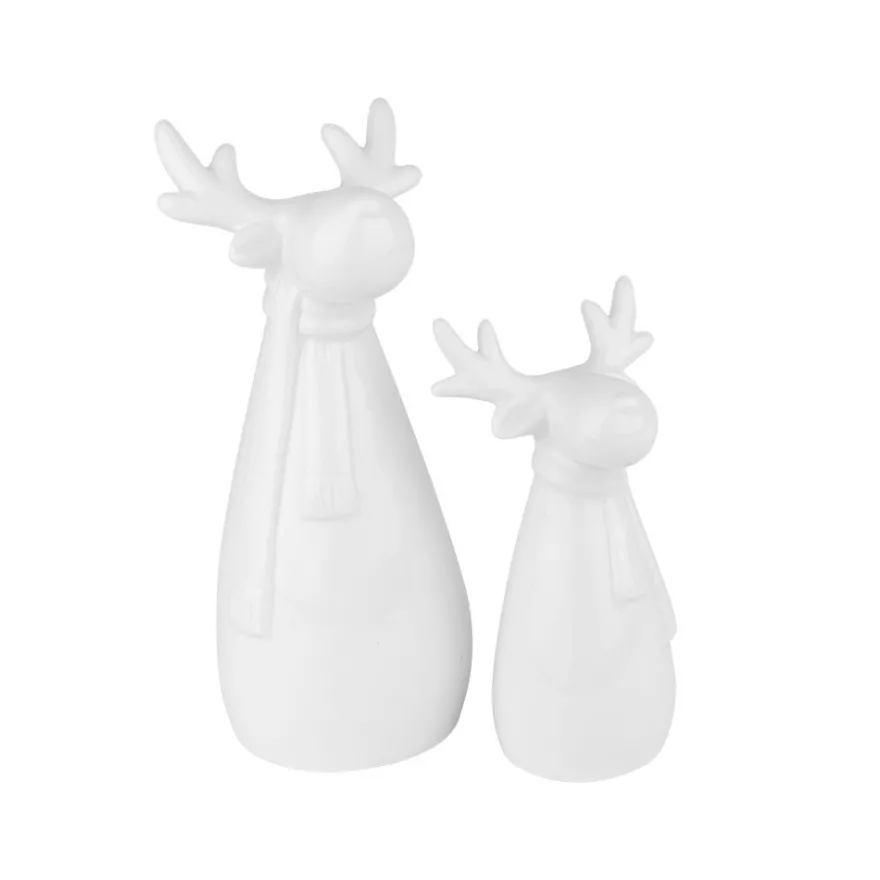 Deko-Figuren, Elche 2, 2 Designs & Größen, weiß, 2 Stück