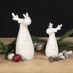 Deko-Figuren, Elche 2, 2 Designs & Größen, weiß, 2 Stück