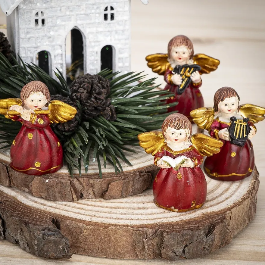 Deko-Figuren, Engelchen, stehend und musizierend, 4 Stück