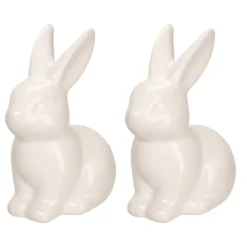 Deko-Figuren, Hasen, 8,6cm x 5,8cm x 11cm, 2 Stück