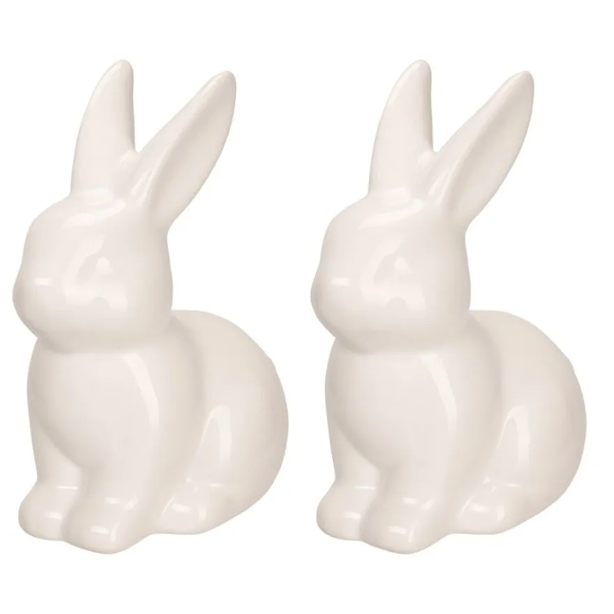 Deko-Figuren, Hasen, 8,6cm x 5,8cm x 11cm, 2 Stück