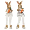 Deko-Figuren, Hasenpaar mit Schlenkerbeinen 2, Kantenhocker, 2 Stück