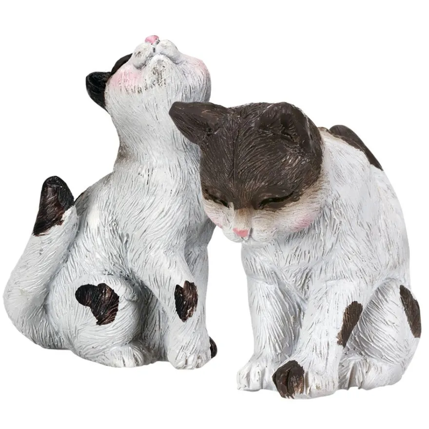 Deko-Figuren, Katzen, ca. 5 cm und 6 cm hoch, 2 Stück