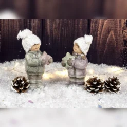Deko-Figuren, Winterkinder, 15cm hoch, 2 Stück