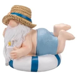 Deko-Figur, Wichtel auf Schwimmring 2, 17,2cm x 13cm x 14,9cm