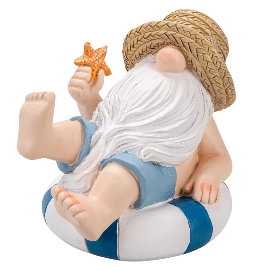 Deko-Figur, Wichtel auf Schwimmring 1, 17,4cm x 13cm x 14,8cm