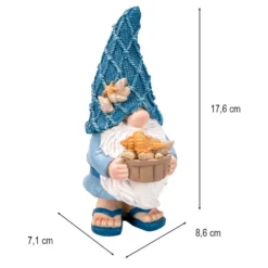 Deko-Figur, Wichtel mit Muscheln 1, 7,1cm x 8,6cm x 17,6cm
