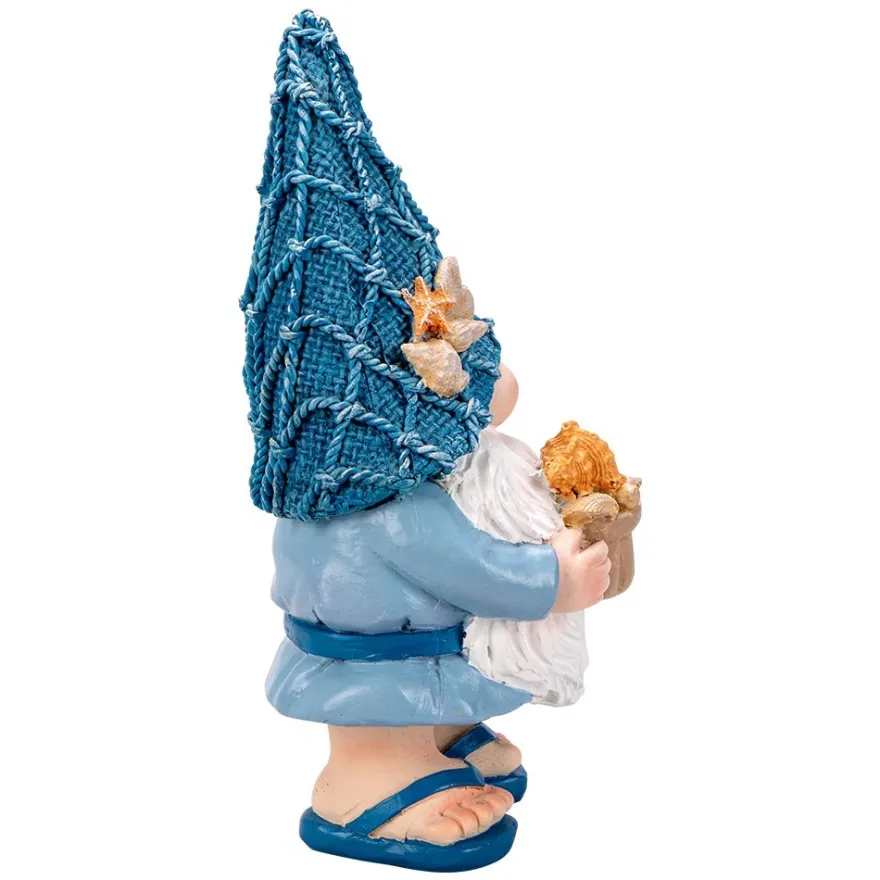 Deko-Figur, Wichtel mit Muscheln 1, 7,1cm x 8,6cm x 17,6cm