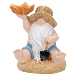 Deko-Figur, Wichtel mit Seestern, 15,8cm x 13,2cm x 17cm