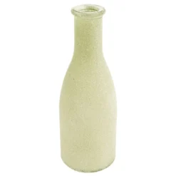 Deko-Flasche, Ø 6cm, 18cm, gefrostet grün