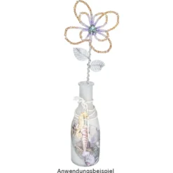 Deko-Flaschen, Ø 6cm, 18cm hoch, grau, 4 Stück