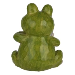 Deko-Frosch mit Panflöte, 13,5cm hoch, 11cm breit