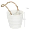 Deko-Gefäß mit Henkel aus Jute, 8,5cm hoch, Ø9,4cm, Rohling, weiß