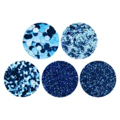 Deko-Glitzer Vielfalt, 9 Dosen mit je 2g, 5 Variationen, blau