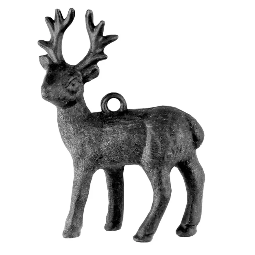 Deko-Hirsche 4, Rohlinge, 4,5cm x 6,5cm x 1,3cm, mit Öse zum Aufhängen, 8 Stück