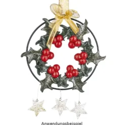 Deko-Ilex-Kränze, Rohlinge, Ø 18cm x 1cm, mit Öse zum Aufhängen, 4 Stück