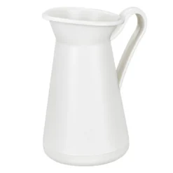Deko-Kanne mit Floristik, 12,6cm x 10,5cm x 7,2cm, Rohling, weiß
