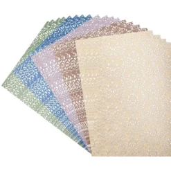 Deko-Karton, Pearl, Ornamente, DIN A4, 5 verschiedene Farben, 20 Bogen