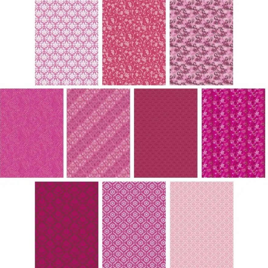 Deko-Karton Set, pink, DIN A4, 10er Set