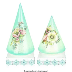 Deko-Kegel, Rohlinge, 2 Größen: Ø9,3cm, 12cm hoch; Ø9,3cm, 16cm hoch. transluzent-weiß, 2 Stück