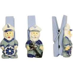 Deko-Klammern, 3,5 cm, Seemann-Design, 10er Set