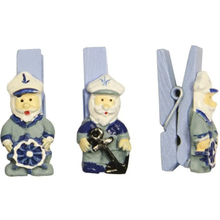 Deko-Klammern, 3,5 cm, Seemann-Design, 10er Set