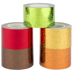 Deko-Klebeband, Laserstars warm, 30mm x 5m, 5 Rollen