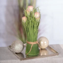 Deko-Knopfgras, 30cm hoch, mit rosa Blüten