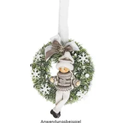 Deko-Kranz, Design 10, innen: Ø 11cm, außen: Ø 19cm, mit Lärchennadeln
