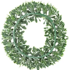 Deko-Kranz, Design 1, innen: Ø 10,5cm, außen: Ø 18cm, mit weißen Knospen