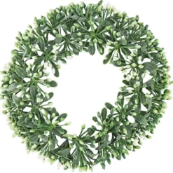 Deko-Kranz, Design 1, innen: Ø 10,5cm, außen: Ø 18cm, mit weißen Knospen