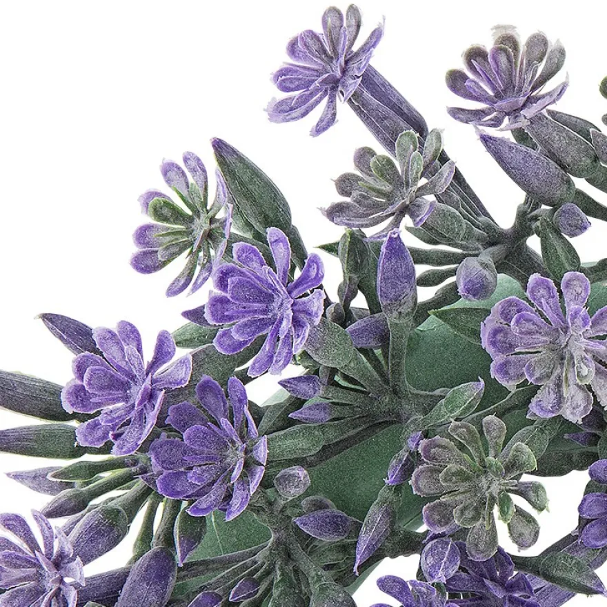 Deko-Kranz, Design 3, innen: Ø 9,5cm, außen: Ø 23cm, mit violetten Blüten und Knospen