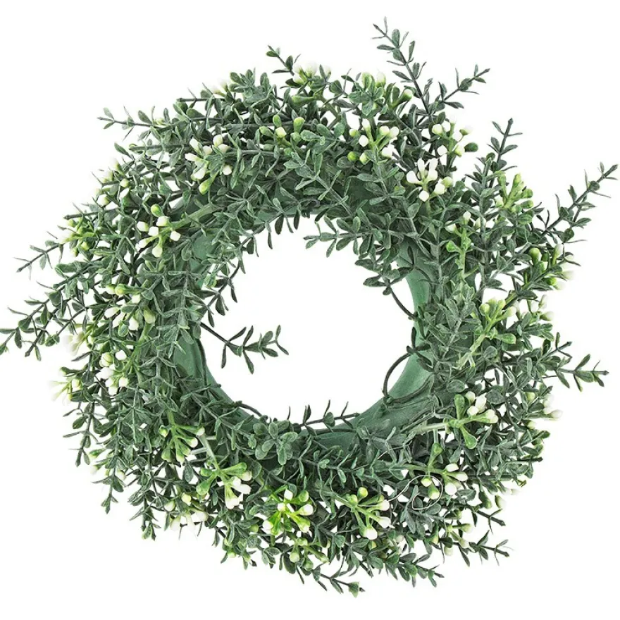 Deko-Kranz, Design 2, innen: Ø 9,5cm, außen: Ø 25cm, mit weißen Knospen