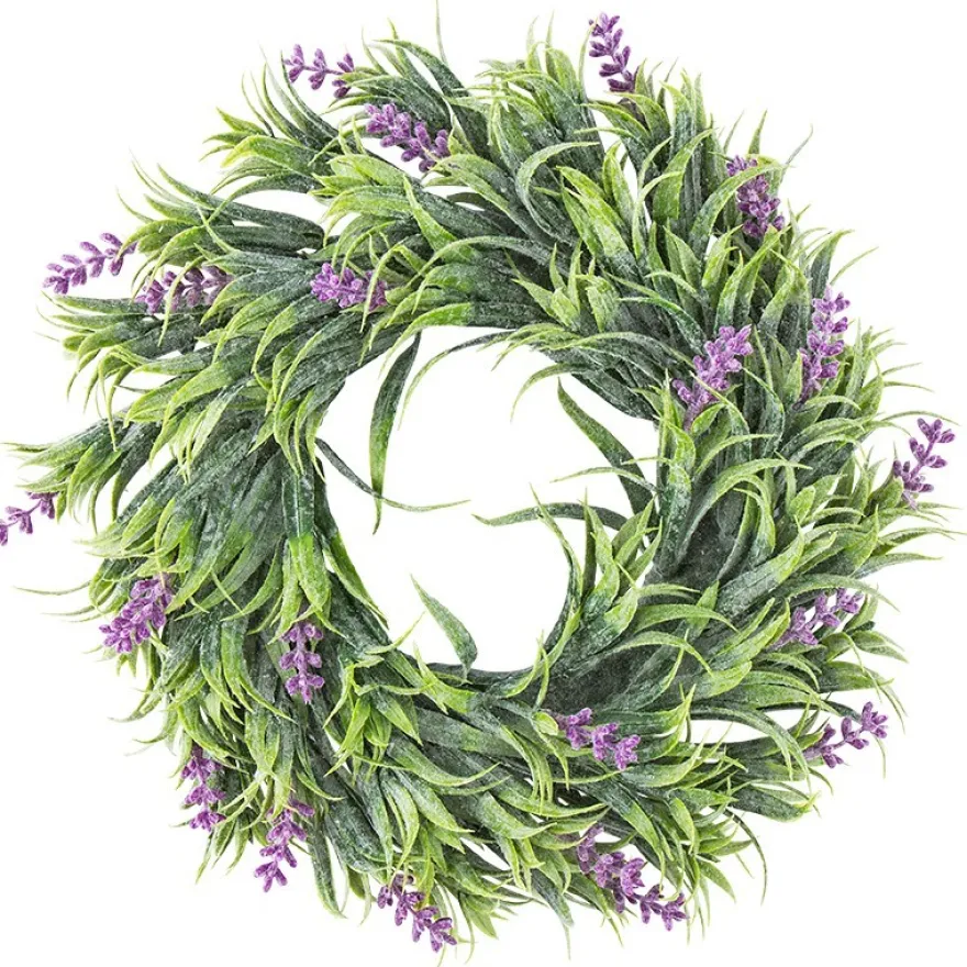 Deko-Kranz, Design 12, innen: Ø 9,5cm, außen: Ø 25cm, mit violetten Blüten