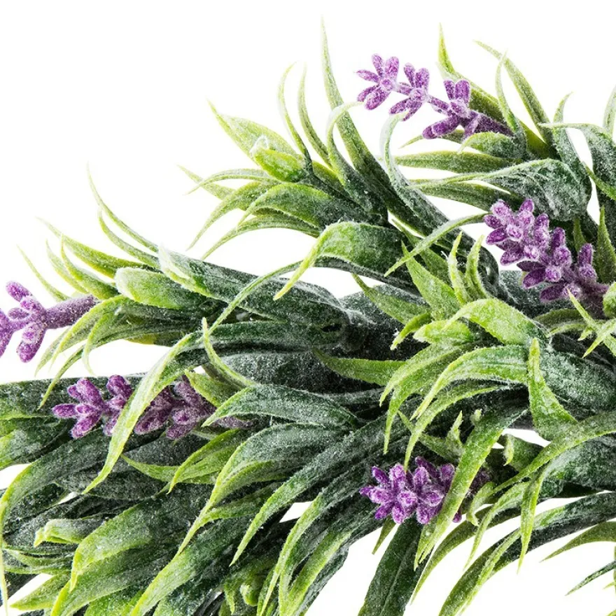 Deko-Kranz, Design 12, innen: Ø 9,5cm, außen: Ø 25cm, mit violetten Blüten